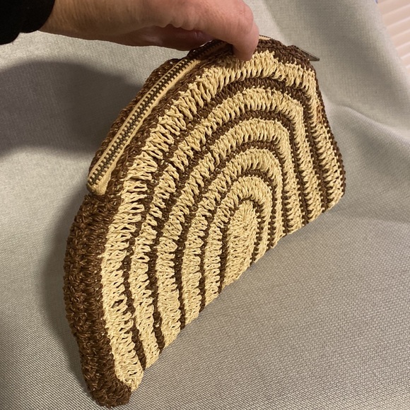 Vintage Marcus Brothers Woven Raffia Zippered Make Up Pouch - Picture 3 of 7